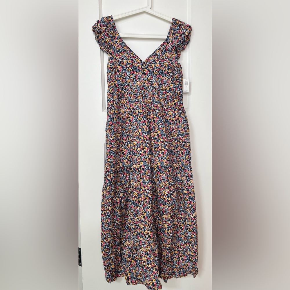 Old Navy Pink Flutter Sleeve V-Neck Sundress